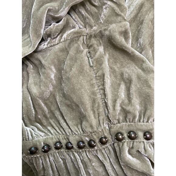 Double D Ranch Velvet Blessing Dress NWT XL Conchos Studs Greystone Sage Green - Picture 12 of 15